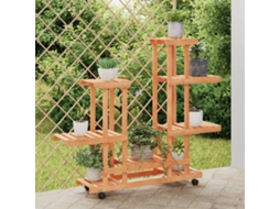 Vidaxl Suporte De Plantas Com Rodas 95x25x101 Cm Abeto Maciço