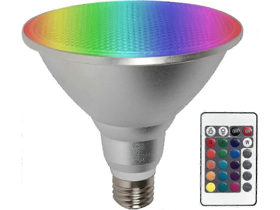 Lâmpada Led Par38 30w Com Controle Remoto E27, Rgb Regulável, Mudança De Cor, À Prova Dágua, Para Ambientes Internos/externos Brilvibera