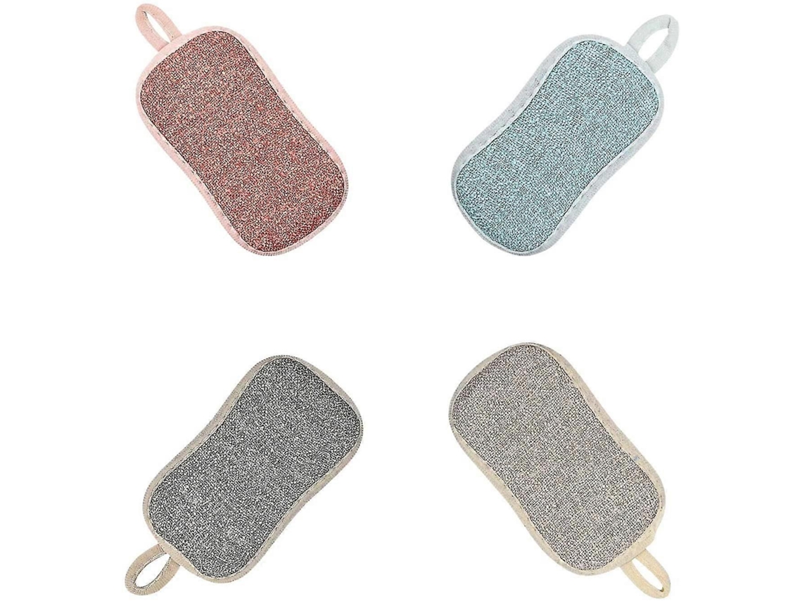 4 Pacotes Esponjas De Louça, Esponja De Microfibra, Pads De Limpeza Dupla