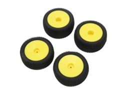 4 Pneus De Borracha Rc Flexíveis Estáveis Textura Densa Para Veículos Off Road 1/10 Amarelo