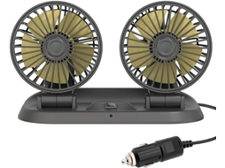 Ventilador Automotivo Ljj Com Duas Cabeças, Rotação Horizontal De 360° E 180°, 2 Velocidades, Para Veículos Preto, 12v