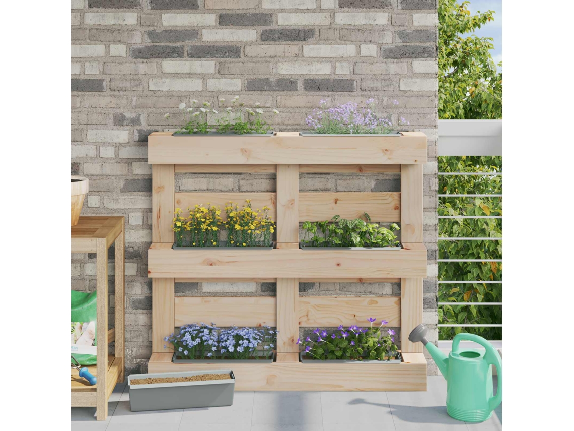 Vidaxl Caixas De Flores Para Paletes Euro 12 Pcs Cinzento-claro
