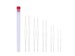 Kit de 10 agulhas para costura e enfiar linha com pote para armazenamento, ideal para confecção de bijuterias (5, 8/7, 6/10, 2)