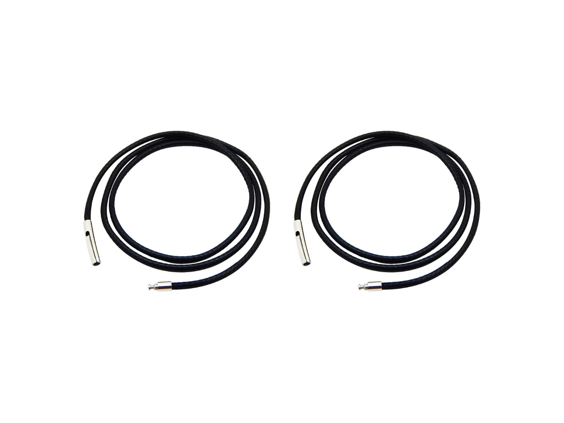 2 Cordones Encerados Negros Para Collares, Con Cierre.
