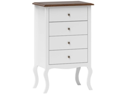 Cómoda Com 4 Gavetas Mdf e Melamina de Madeira Cor Branco 60x40x98,5 cm Homcom
