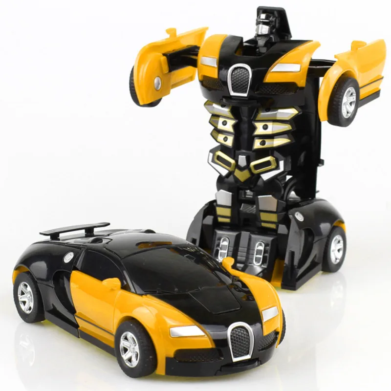 (estilo 1 Amarelo) Mini Carrinho/robô 2 Em 1, Transformação Automática, Sem Pilhas