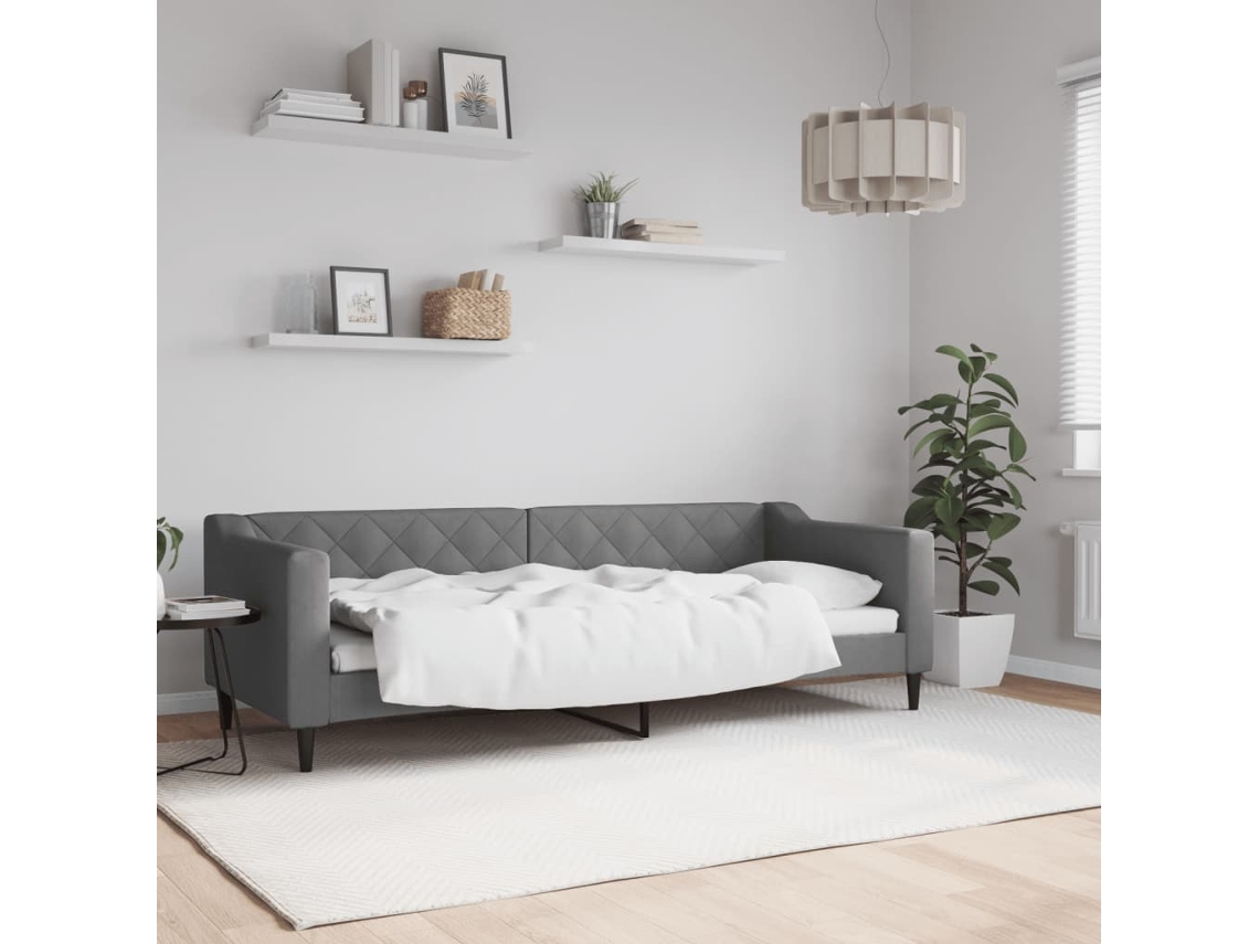 Vidaxl Sofá-cama 80x200 Cm Tecido Cinzento-escuro