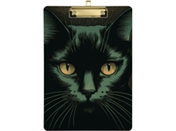 Prancheta Retrô Em Formato De Cabeça Gato, Verde E Preta, De Plástico, Ideal Enfermagem, Escritório E Cuidados Com