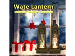 Lâmpada de Neve Musical com Luzes e Glitter para Decoração de Natal com Timer e Bateria | S/MARCA