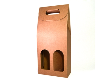 25X Caixa de Cartão Castanho Vazia para 2 Garrafas de Vinho 18X9X40Cm ESPIRITO REBELDE