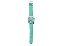 Relógio Analógico Feminino de Pulso Elegante com Pulseira Pu Verde Menta