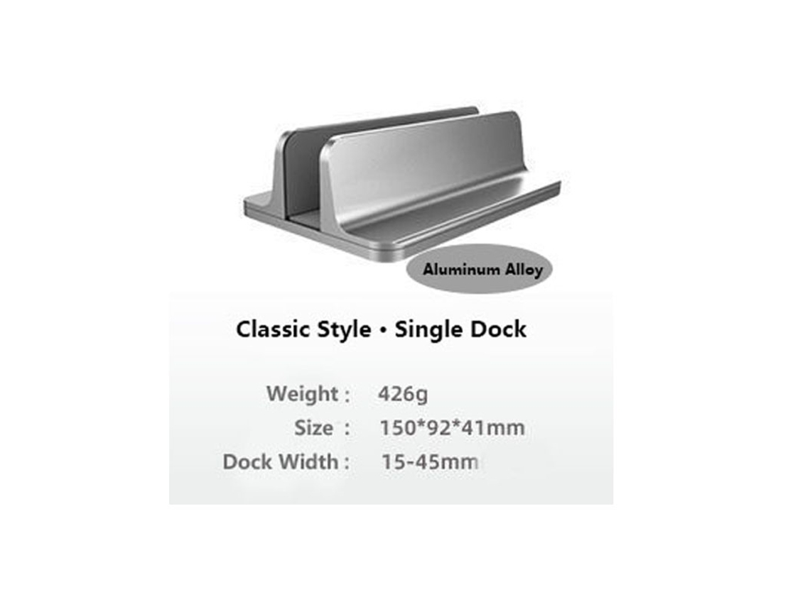 Suporte Vertical De Alumínio Para Laptop, Simples/duplo, Com Dock Ajustável Para Macbook, Dell, Hp E Outros Modelos De 10 A 17,3 05526 Aquaforge