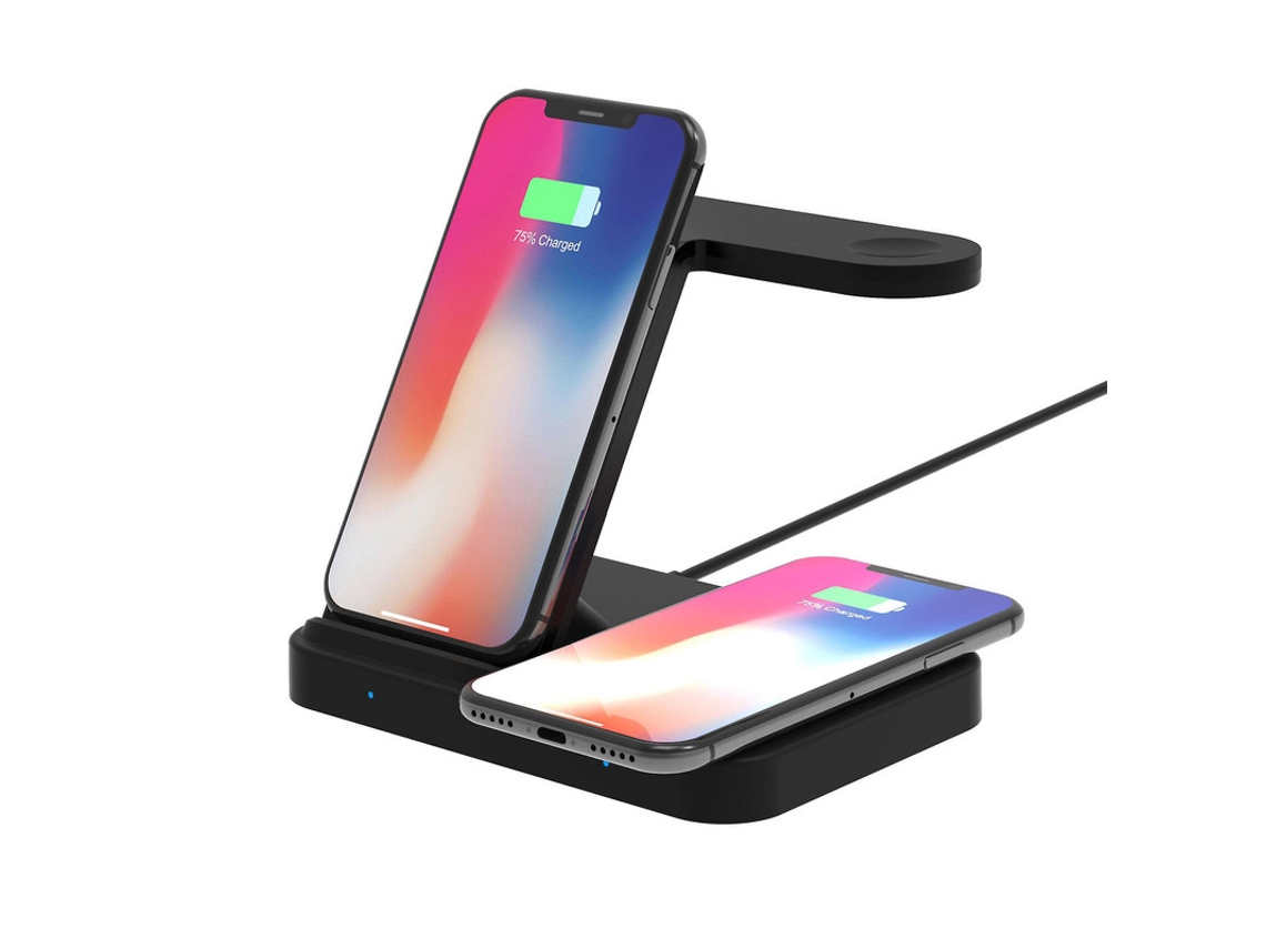 Carregador Sem Fio Qi Triplos Para Apple, Samsung Yizhood Preto
