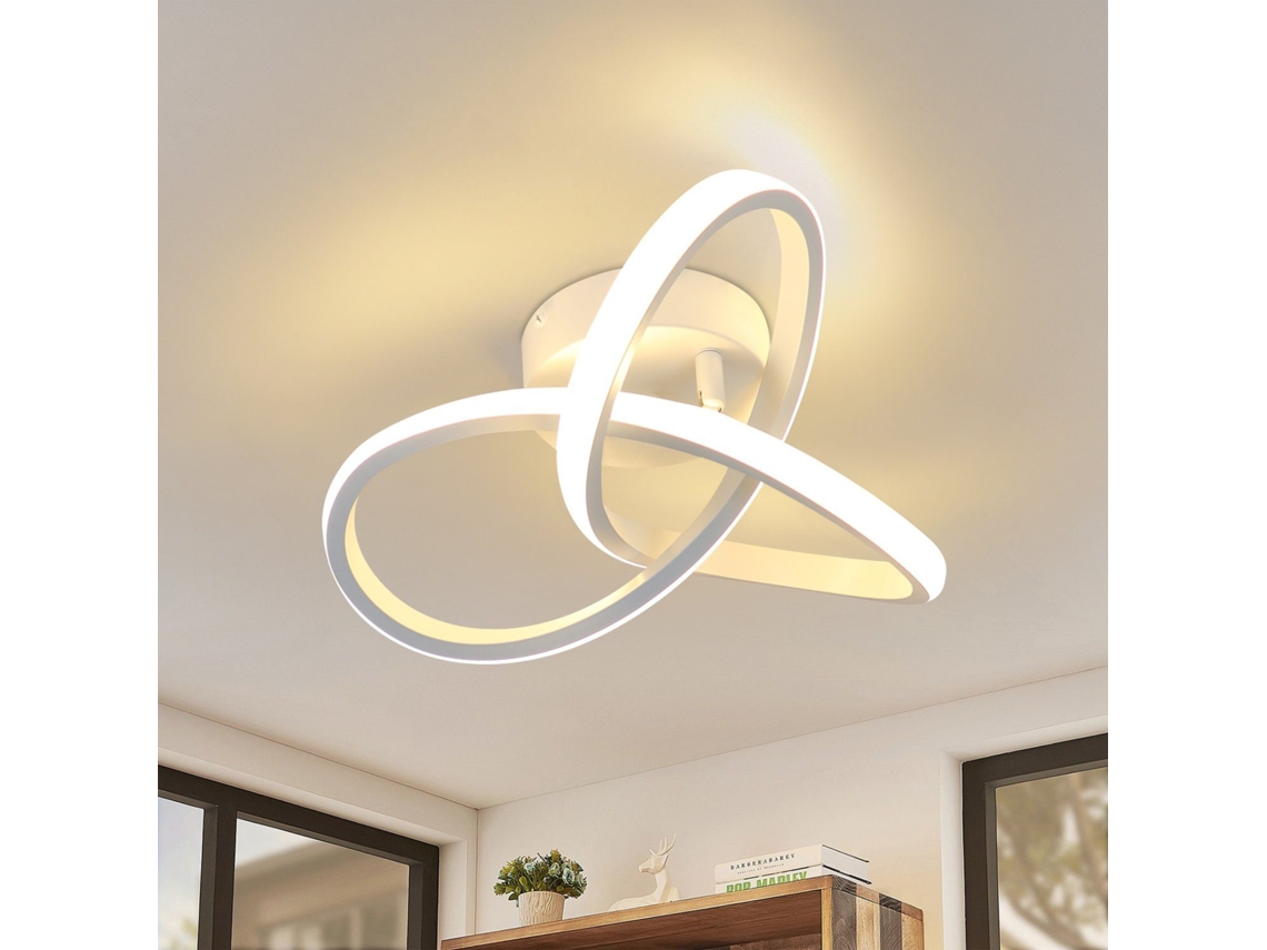 ZMH Luminária de teto LED branca de design moderno de 25 cm para sala de estar ou quarto