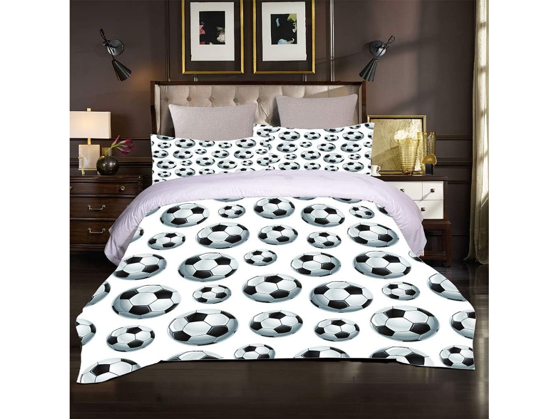 Capa de Edredom com Estampa Natalina 3d Bo em Microfibra Fronha 140x200cm