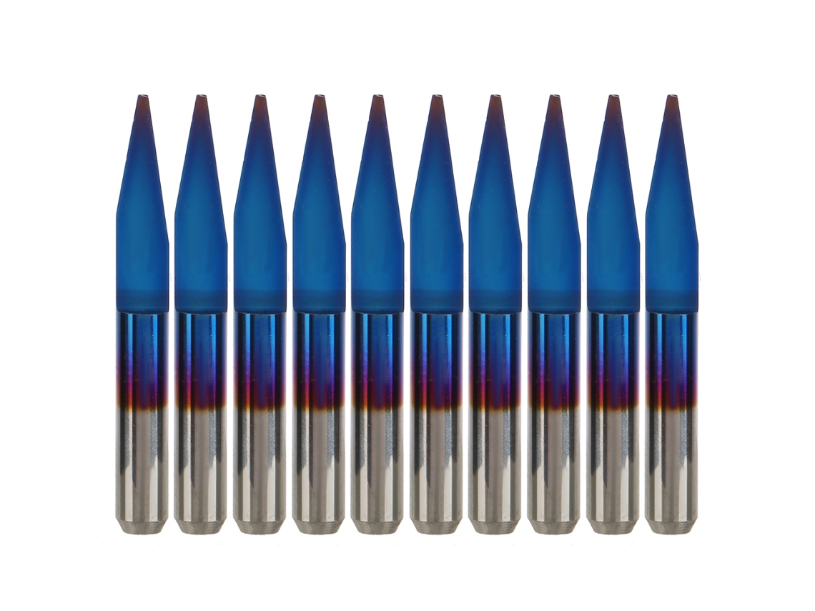 10pcs Broca De Gravura Pcb Aço De Tungstênio Premium 3.175 Cnc Router Tool (20°*0.5)