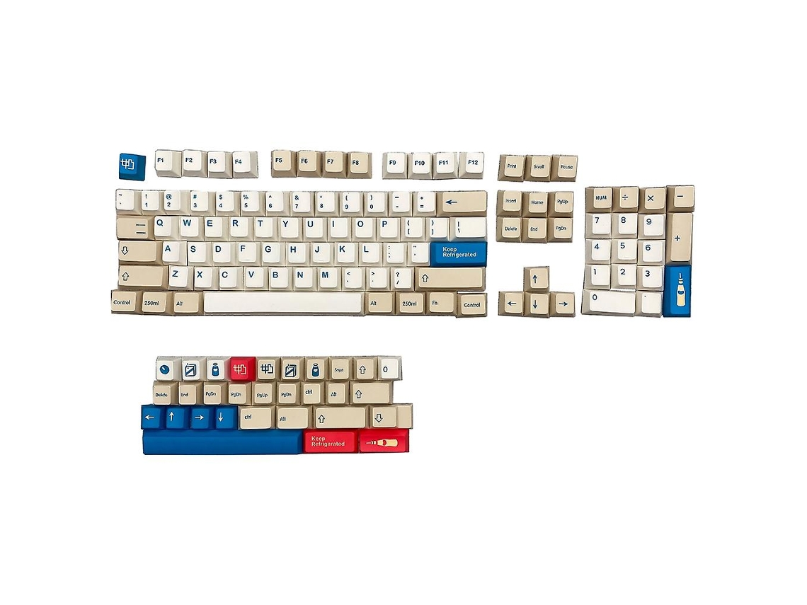 134 Teclas/conjunto Pbt Leite De Soja Xda Perfil Processo De Sublimação Padrão Keycap