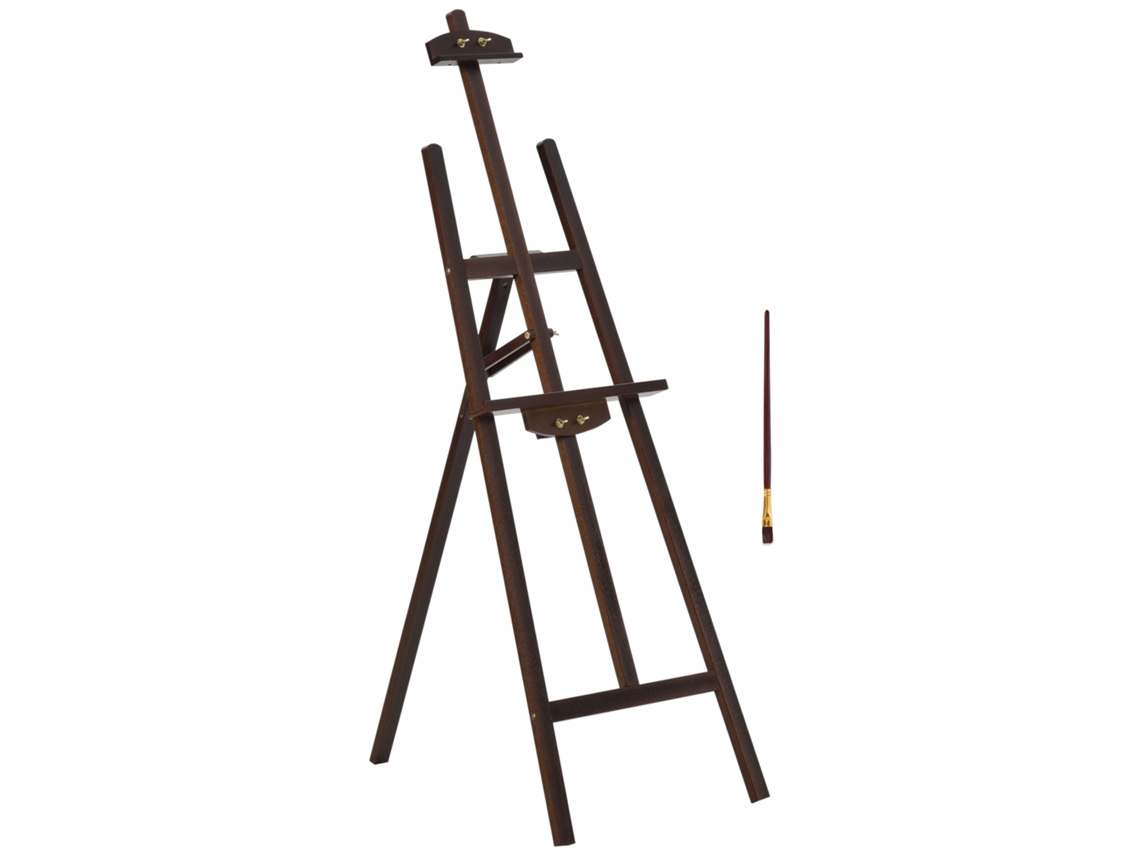 Cavalete de Pintura com Suporte Madeira Pinho 51,5x71,5x134,5 Cm Inclinação Ajustável VELTRIX