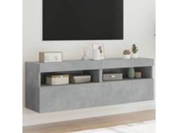 Vidaxl Móveis De Parede Para Tv Com Luzes Led 2 Pcs Cinzento Cimento