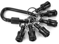 Conjunto De 6 Chaves Com Argolas Para Chaveiro, Adaptadores Porcas E