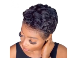 Peluca Bob de Pelo Brasileiro Estreita 28cm Fibra Resistente ao Calor S/MARCA
