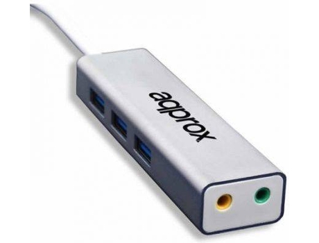 Placa de Som Externa ! APPUSB51HUB USB 3.0 3.5 mm Cinzento