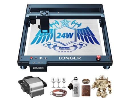 Laser Gravador Cortador Mais LONGER Laser B1 20W 4-Core Cabeça de Laser 450X440Mm Área de Gravação LONGER