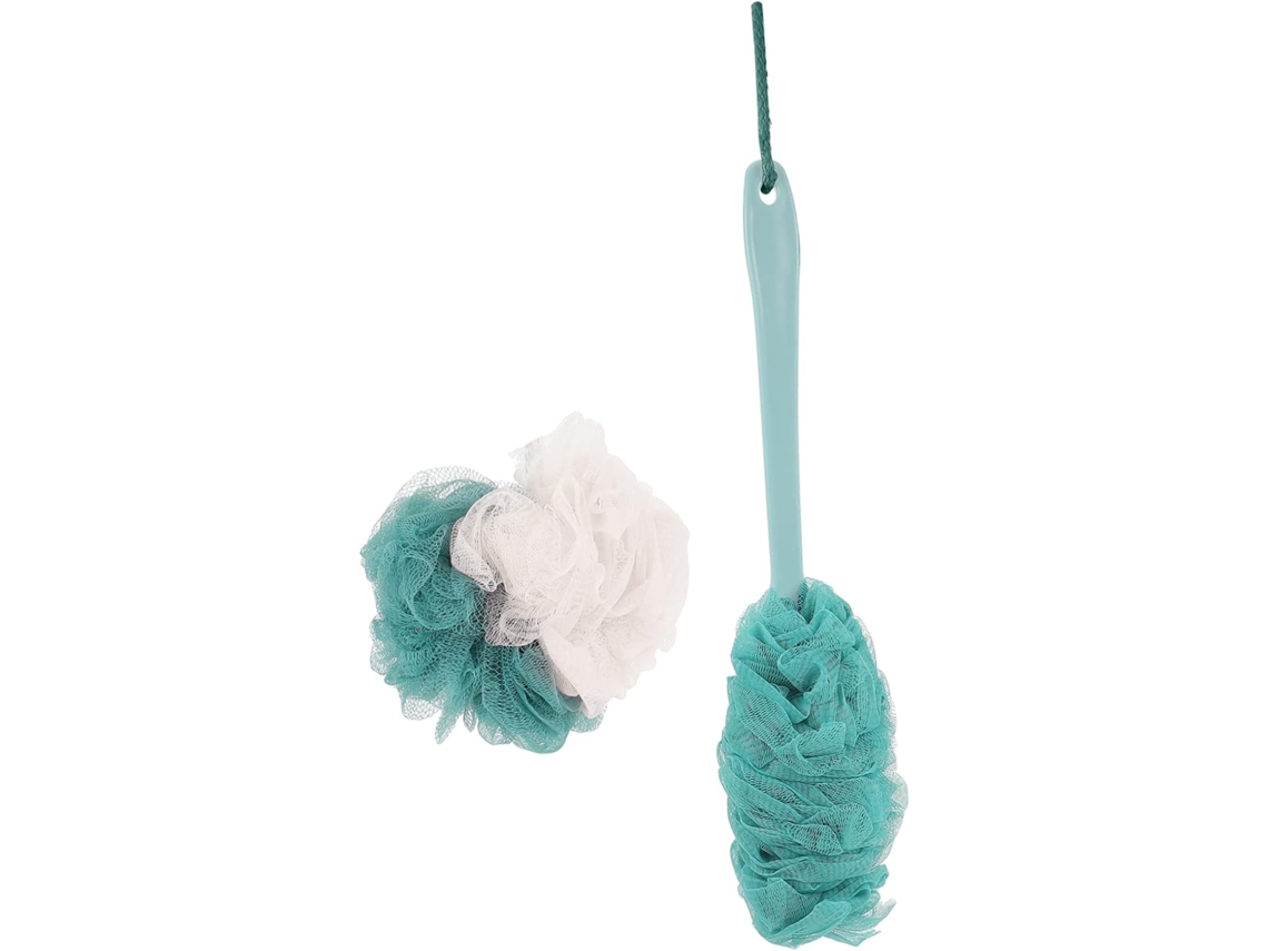 Conjunto De 4 Peças Baluue Com Cabo Longo, Escova De Banho E Bolas Para Limpeza Corporal Esfoliação Profunda