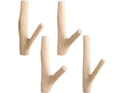 (largura 2 - 3 Cm) Conjunto De 4 Ganchos De Madeira Natural, Ganchos Cilíndricos Para Roupas, Ganchos Decorativos, Chapéus, Bolsas E Muito Mais