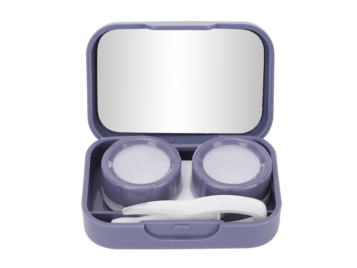 Kit De Almacenamiento De Lentes De Contato Morado Portátil