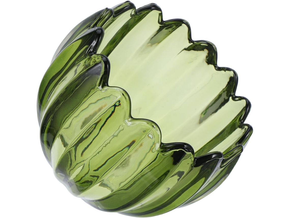 Mesa De Centro De Vidro Verde Em Formato De Abóbora Pequena, Design Artístico Exclusivo, Qualidade Artesanal, Para
