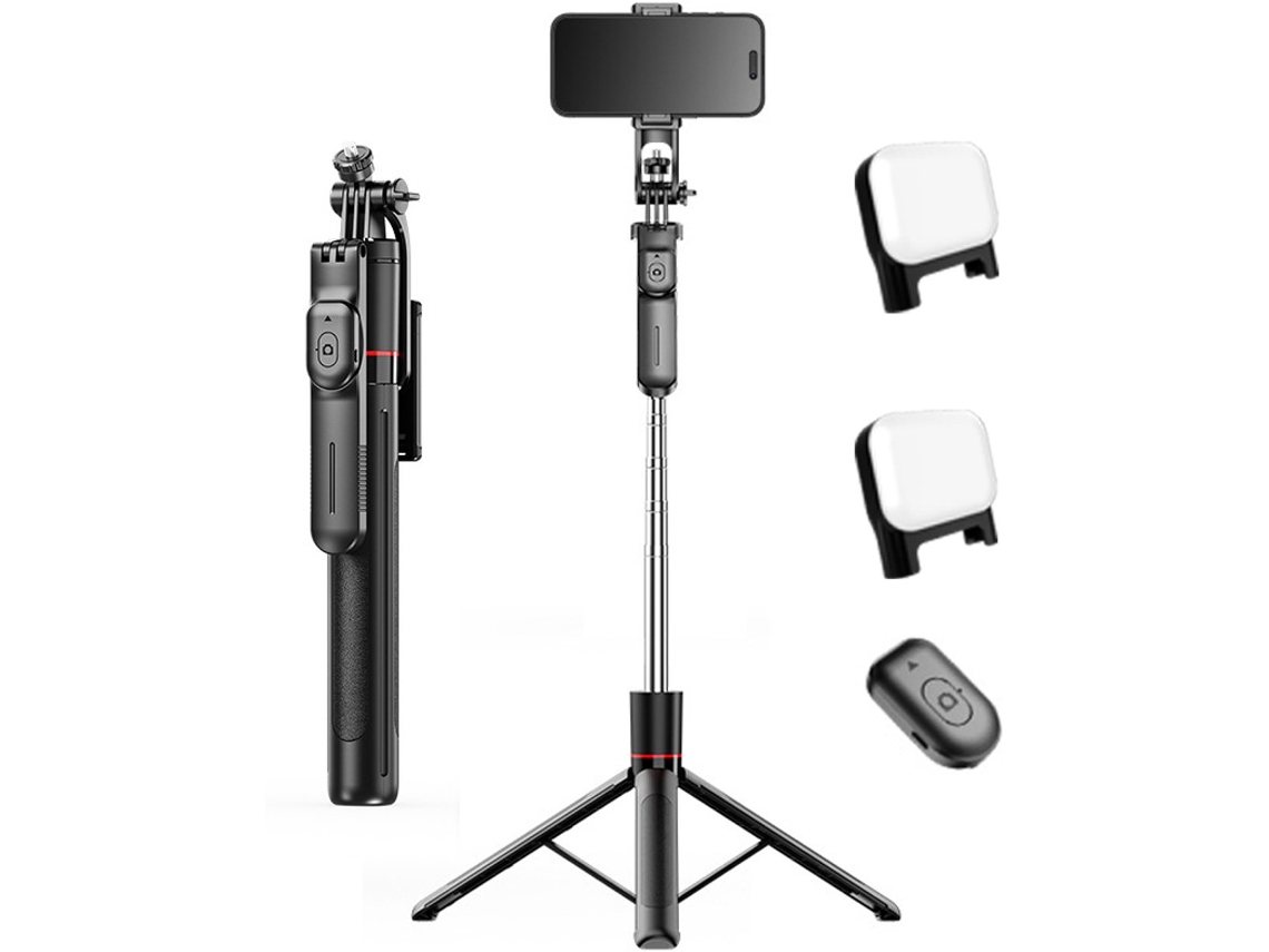 Tripé Para Celular Com Lâmpada - Bastão De Selfie/monopé Dobrável E Telescópico De 67 Polegadas Com Bluetooth