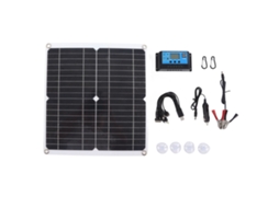 Kit Painel Solar 20W 12V Monocristalino IP65 com Controlador 10A para Exterior S/MARCA