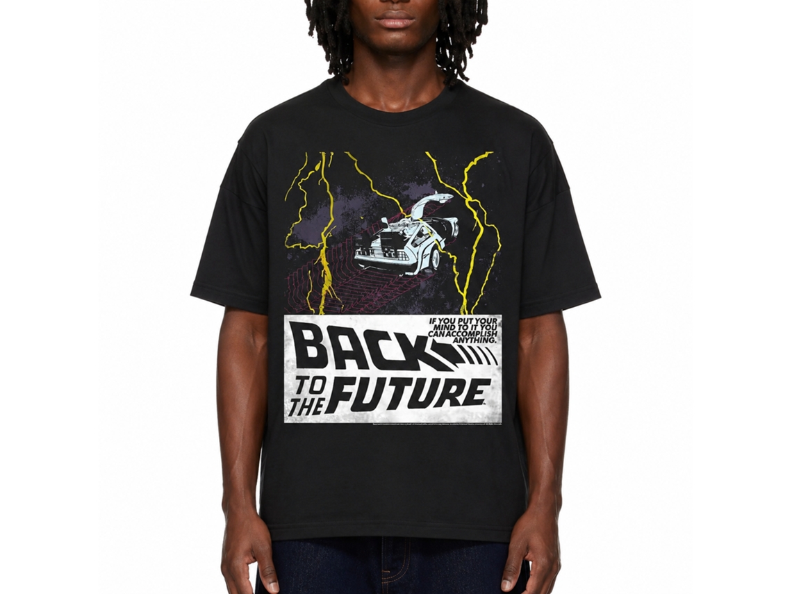 Rockinstone Back To The Future Movie In Space Black Adult T-shirt Size:xl
