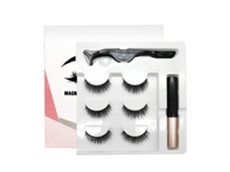 Set De Pestañas Magnéticas Y Delineador Con Pinzas - Reutilizables, Cómodas Y Ligeras Para Aumentar Los Ojos