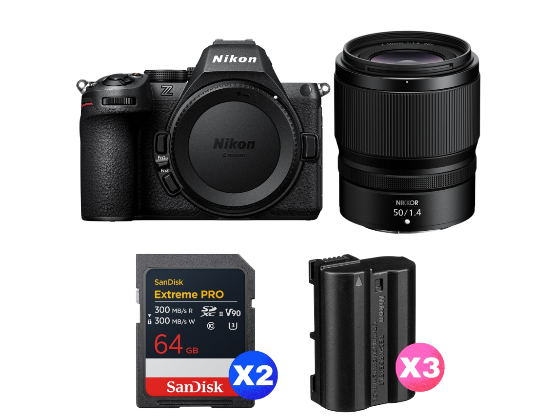 Z5 Ii + 50mm F/1.4 + 2 Sandisk 64gb Extreme Pro Uhs ii Sdxc + 3 Nikon En el15c + Ebook “20 Dicas para Fotos Que Impressionam” NIKON