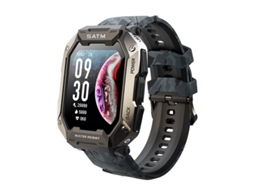 Smartwatch C20 1 71 Ip68 À Prova D'Água Rastreadores Monitor de Oxigênio no Sangue Camuflado Preto