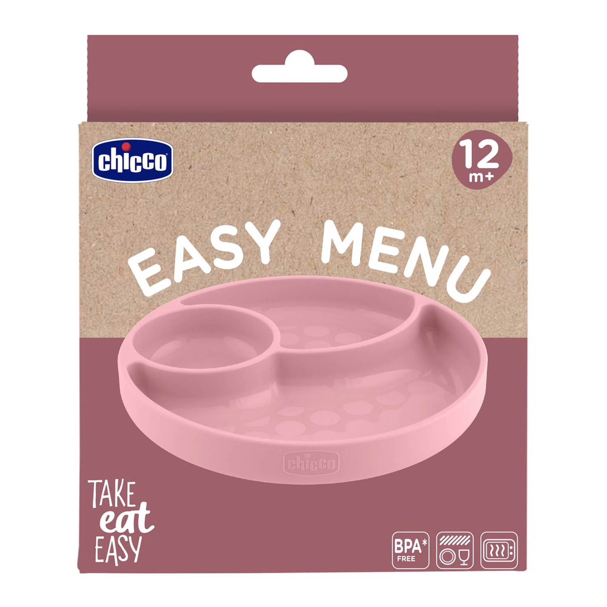 Prato de Silicone com Divisórias Rosa CHICCO