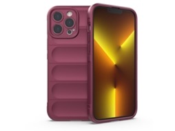 Capa Halinuia Para Iphone 13 Pro Max Magic Shield Tpu Vermelho Vinho (proteção Integral, Interior Em Flanela)