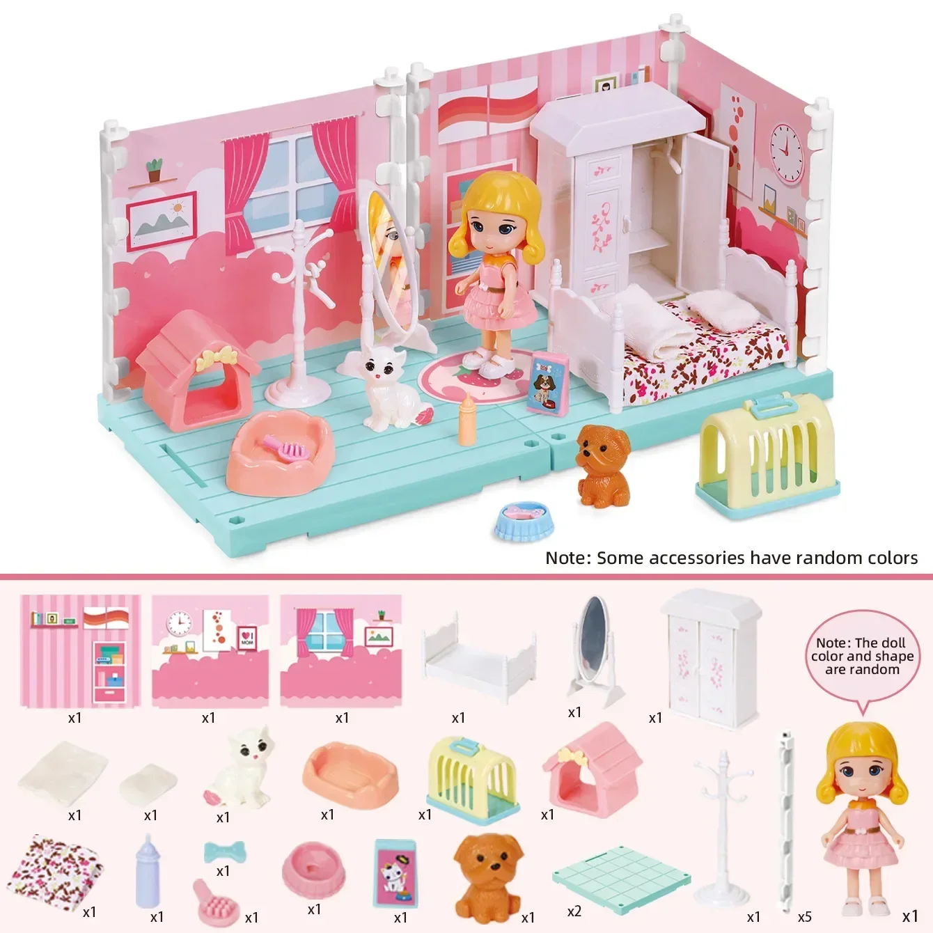 Casa de Bonecas em Miniatura com Móveis Realistas, Brinquedos para Brincar de Faz de conta, Presentes para Crianças e Meninas. MDUG