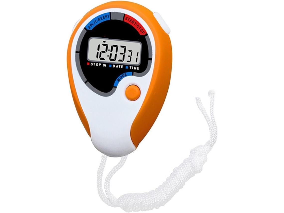Cronógrafo Numérico Portátil Lcd Clássico Cronômetro Esportivo com Minutos com Ficelle SFUSHOS (laranja)
