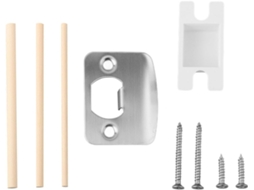 Kit Completo Fechadura De Porta Com Restaurador Trinco Padrão, Cavilhas De Madeira, Fusos E Proteção Contra