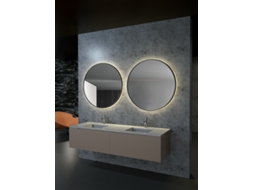 Espelho com Sensor Redondo Led On/Off Moldura Preta Anti-Embaciamento 80 MICE COLLECTION