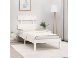 Estrutura De Cama 100x200 Cm Madeira Maciça Branco