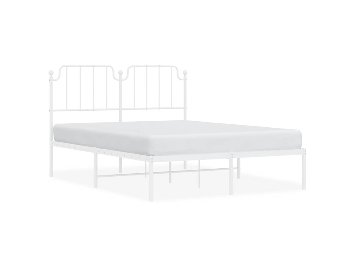 Bed Frame, Bed Frames Vidaxl Branco Aço (150 X 200 Cm)