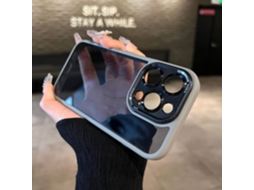 Capa Para Iphone 17 Pro Cinza Magnética 2ª Geração Com Anel De Lente Metálico Transparente