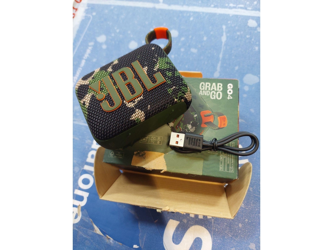 Coluna Bluetooth JBL GO 4 (Outlet Caixa Aberta - 7 W - Autonomia: 7 horas - Camuflado)