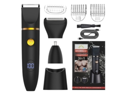 Lurelia Depilador Elétrico 388 Preto, Kit 3 Em 1 Com Base, Usb, Lavável, Aço Inoxidável, Corpo Inteiro