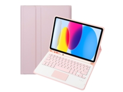 Lurelia Capa Com Teclado Bluetooth Para Ipad 7 10.2 Teclado Mágico, Layout Pt, Rosa