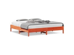 Vidaxl Cama Sem Colchão 180x200 Cm Pinho Maciço Castanho-mel